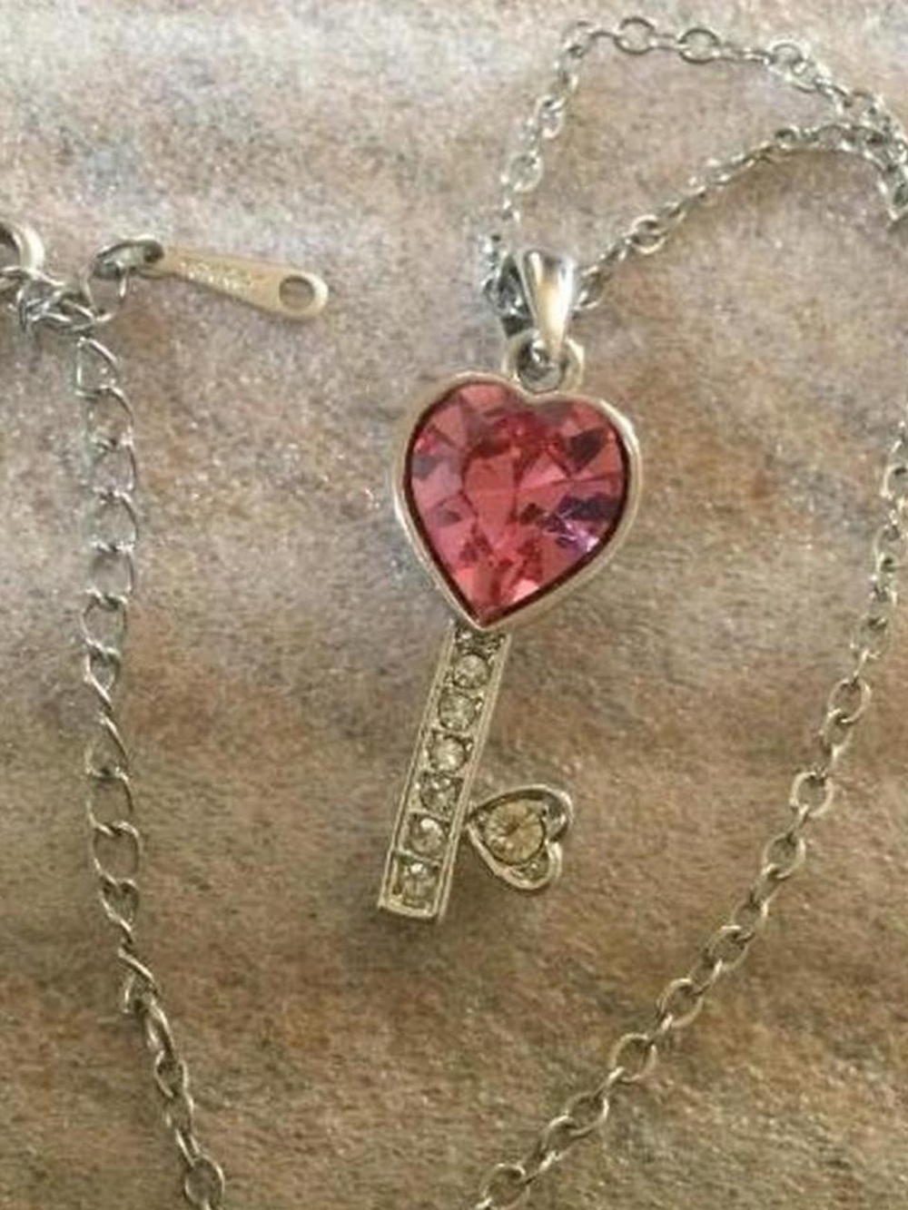 Rhinestone Key To My Heart Necklace